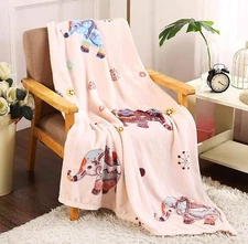Bohemian Elephant Ultra Plush Soft & Cozy Fleece Throw Blanket - Pink