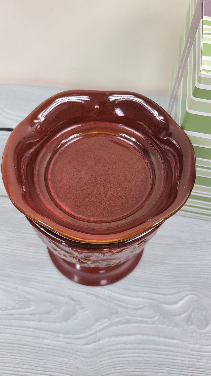Scentsy DSW Roma Rust Red Brown Oil Wax Melt Warmer Floral Print eBay