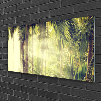 Tableau Sur Verre Tulup – Forêt, 100x50 Cm, Impression Moderne, Brun/vert