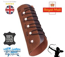 Tradicional Ventilado Piel de Vaca Tiro con Arco Arco Flecha Brazo Protectores Muñeca...