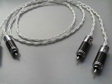 1.5Meter HIFI OCC Silver RCA Audio Interconnect Cable Carbon Plug