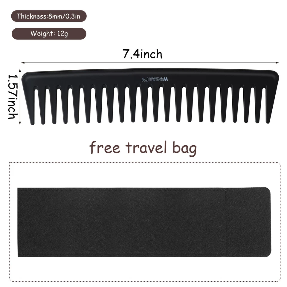 Large Wide Tooth Anti-Static & No Snag Comb  with travel bag - Image 2 of 4