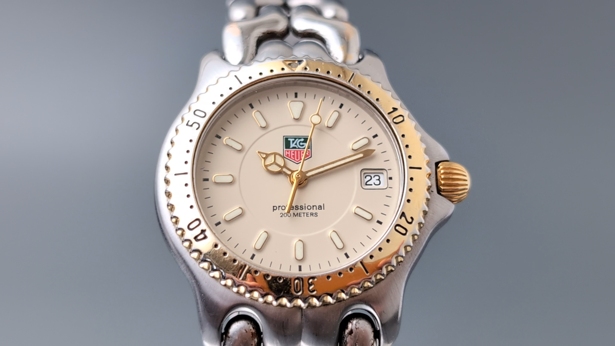 TAG Heuer Professional WG1221-K0 Gold Bezel Quartz Men's Watch | eBay