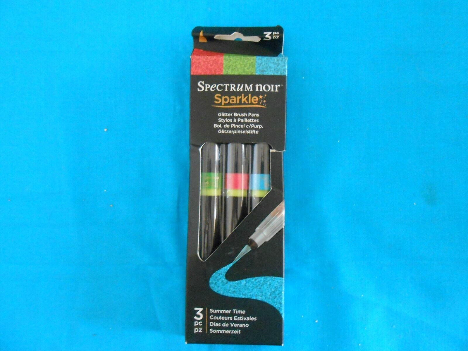 NEW Spectrum Noir Sparkle Glitter Brush Pens 3 pc Glitz & Glamour FREE SHIPPING