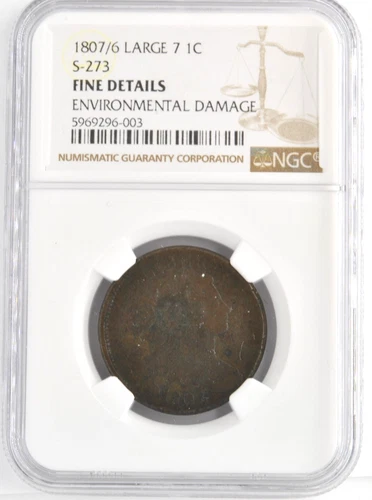 United States 1807/6 Large 7 Draped Bust One Cent Philadelphia NGC Fine Details