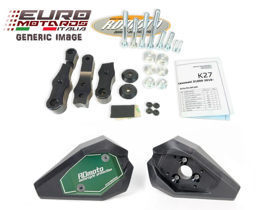 Para Kawasaki Z750 2004-2006 RD Moto Crash Frame Deslizadores Negro K4S-SL01-K Foto 4 de 4
