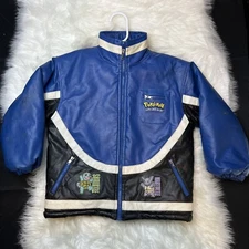 VTG Pokémon Blastoise Faux Leather Kids Jacket Sz 6 Holy Grail 2000 [ULTRA RARE]