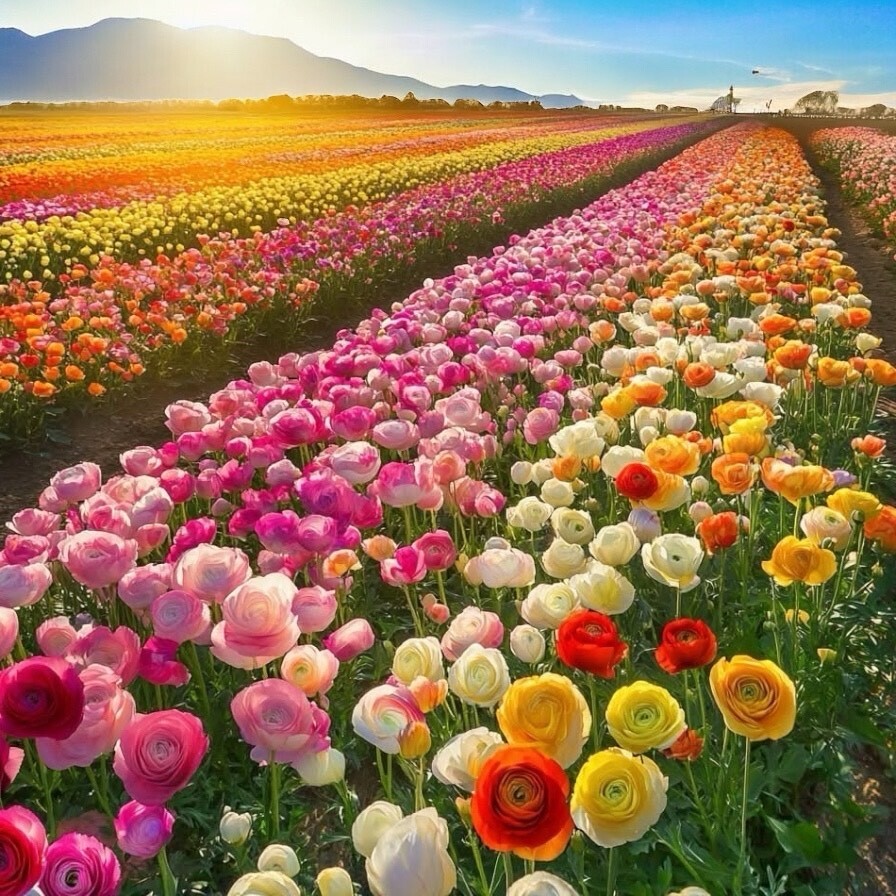 100 Mixed Ranunculus Bulbs DOUBLE Buttercups Spring BARGAIN!