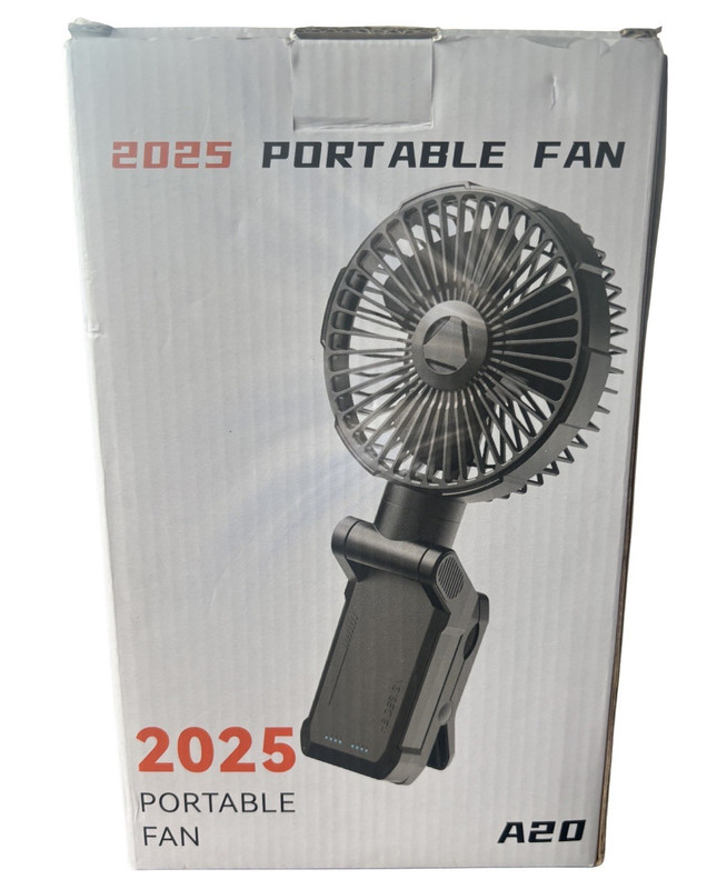 A20 Portable Clip-On Foldable Fan, Black Round Axial Blade Orientation