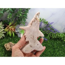 Druzy Pink Amethyst Witch Carving