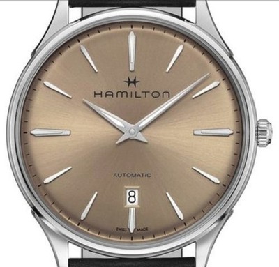 Hamilton Jazzmaster Thinline Automatic 40mm Brown Dial Black Leather Date 50m