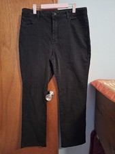 Lee Relaxed Fit Straight Leg High Rise Black Jeans Women's Size 16 Short