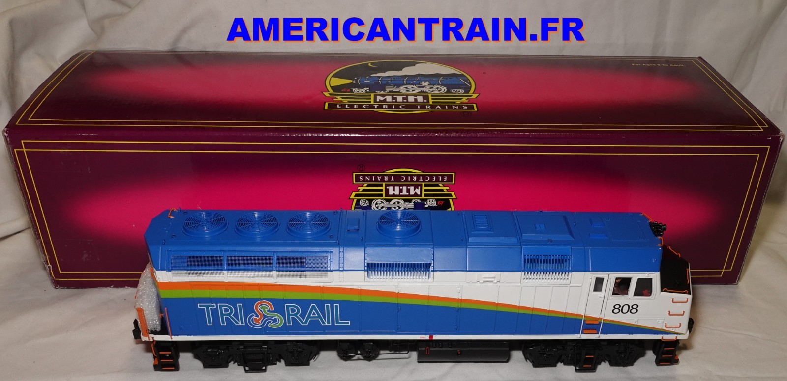 Locomotive Diesel F40PH MTH échelle O train 3 rails miniature Florida Tri-Rail 808