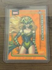 2026 Topps Chrome Sapphire Marvel Enchantress Orange Refractor # 7 /25 #35