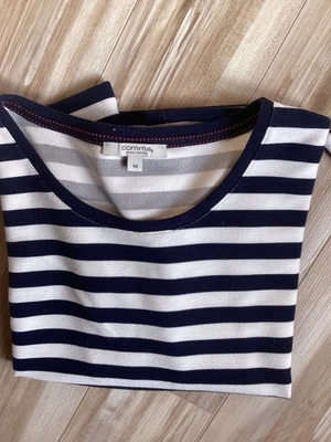 Comma Sweat Sweatshirt Gr. 42 neuwertig gestreift - Bild 1 von 4