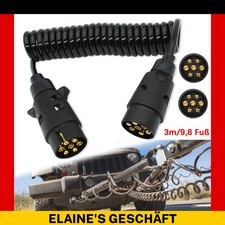 Spiralkabel 7-polig Anhängerkabel Verlängerungskabel Anhänger Wohnwagen 3m LKW