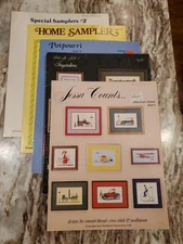 Lot Of 5 Vintage Mixed Brands Cross Stitch Pattern Booklets '70s, '80s Variety
