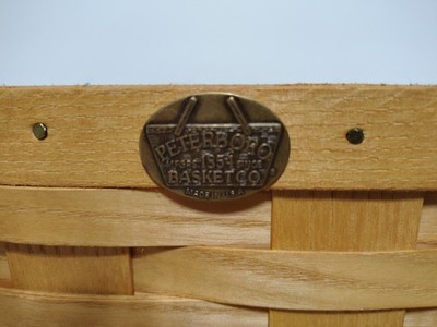 Peterboro Basket Co Vintage Large Footed Basket with handles Made