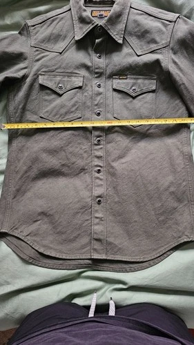 Iron Heart 13 oz Military Serge Snap Shirt size large image 9