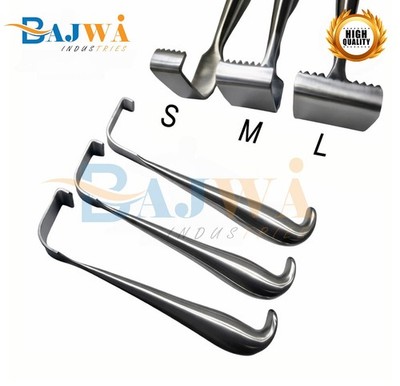 Meyerding Laminectomy Retractors Curved Blade, Small, Medium, Large 3 Pcs Set