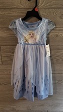 Disney Frozen Toddler Girl Princess Elsa Polyester Tulle Lined Nightgown Blue 2T