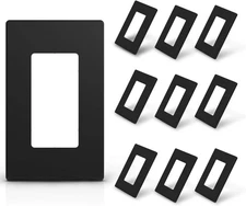 1-Gang Screwless Decorative Wall Plates, Standard Size Unbreakable Thermoplas...