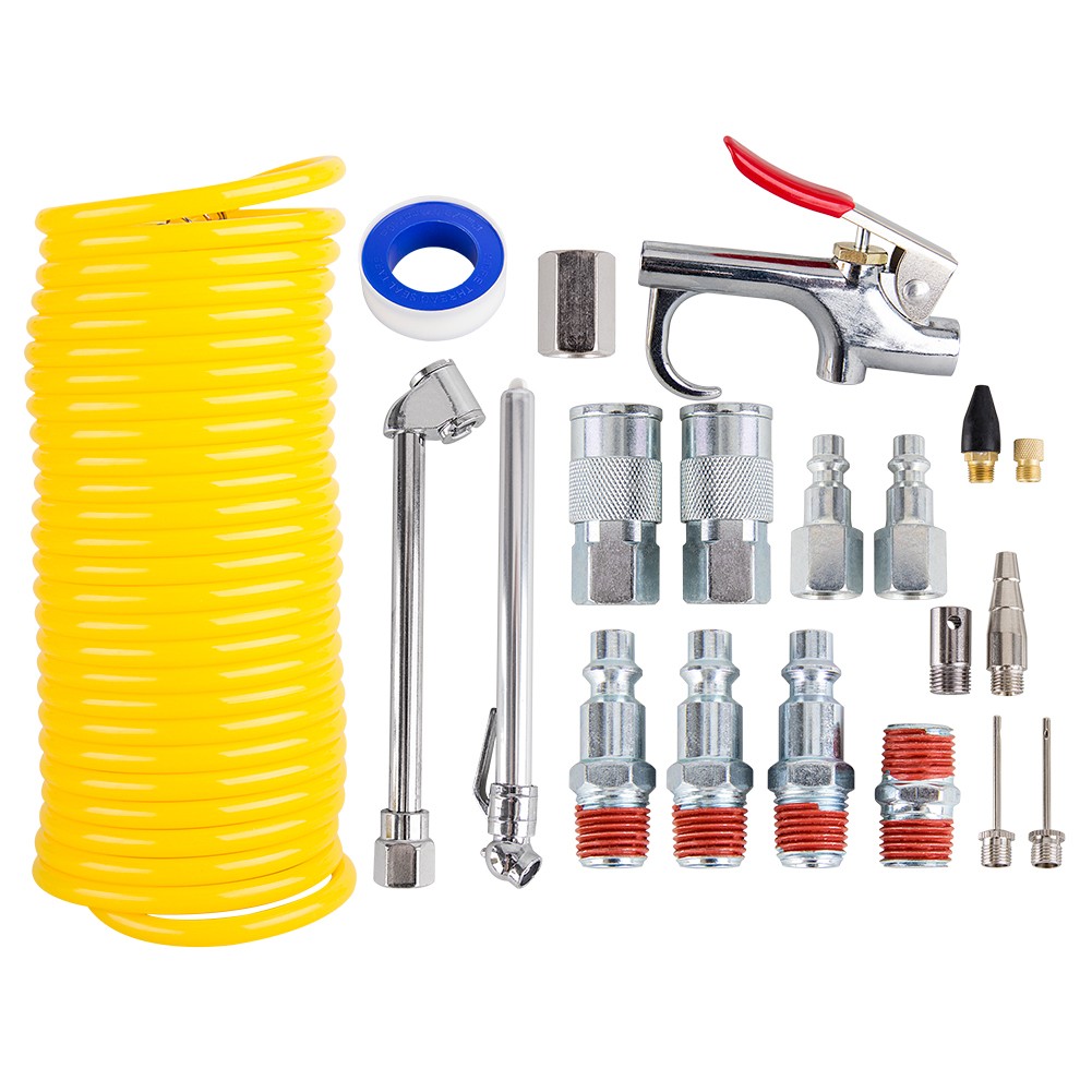 Air Compressor Accessory Kit 1/4" NPT Air Tool w/ 1/4Inch x 25Ft Nylon Air Hose