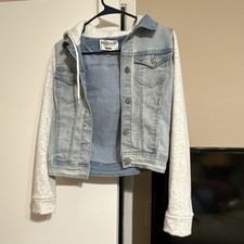 WallFlower Jacket Kids Size Small Blue jean with hood