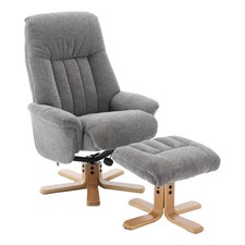 The Paris Swivel Recliner Chair in Lille Charcoal Fabric - Customer Return