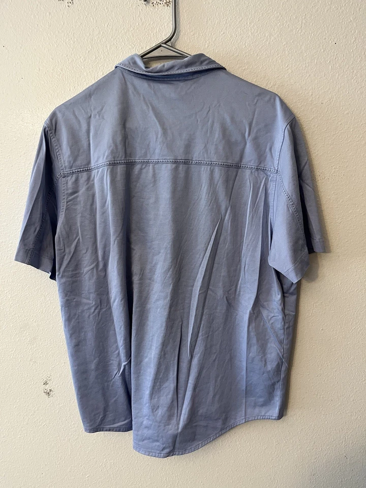 Camisa azul de manga corta Kenneth Cole para hombre talla XL algodón poliéster Foto 2 de 4