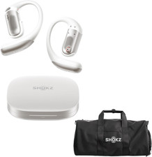 Openfit Pro (White) Open Ear Headphones - with Black Gym Bag for Sports, Workout