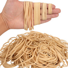 -Rubber Bands Assorted Sizes Beige Elastic Bands for Office Supplies 0.5Lbs Size