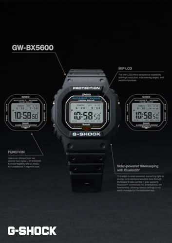 Casio G-Shock GW-BX5600-1A1JF All Black Solar Radio MIP LCD Bluetooth Japan - Image 3 of 4