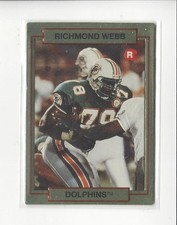 1990 Action Packed Rookie Update #2 Richmond Webb RC Rookie Dolphins