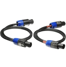 CNCESS CESS-114-3f Speaker Cable Speakon Plug Male to Male 12 Gauge Cable, 2 ...