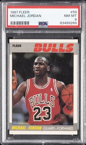 1987 FLEER #59 MICHAEL JORDAN PSA 8