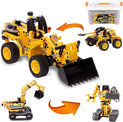 4-in-1 Excavator Building & Robotics-DIY Construction STEM Kit (603 PCS)