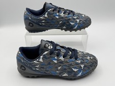 Dream Pairs Unisex Girl Boy Turf Indoor Soccer Shoes Grey Blue, Size 1, Pre-own