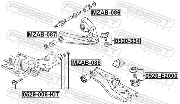 FEBEST-OE 0520-334.OE Ball Joint for MAZDA,NISSAN