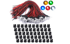 50 Pcs 12v 5mm Pre-wired Led Diodes Assorted Kit Green Orange Micro Lights