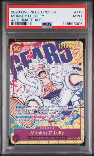 2023 ONE PIECE OP05A WAKENING OF THE NEW ERA GEAR 5 #119 MONKEY D. LUFFY PSA 9