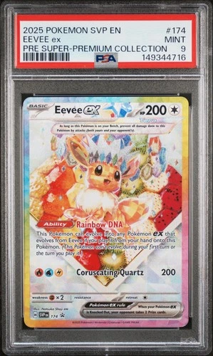 2025 POKEMON PRISMATIC EVOLUTIONS SUPER-PREMIUM COLLECTION EEVEE EX PSA 9