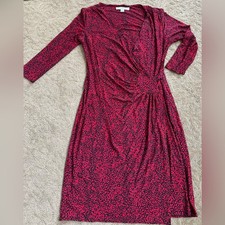 AA Studio Red and Black Midi Wrap Dress rushed waist flattering day to night