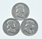 Higher Grade - 1957 1951 1959-D Franklin Half Dollar 90% SIlver Lot *174