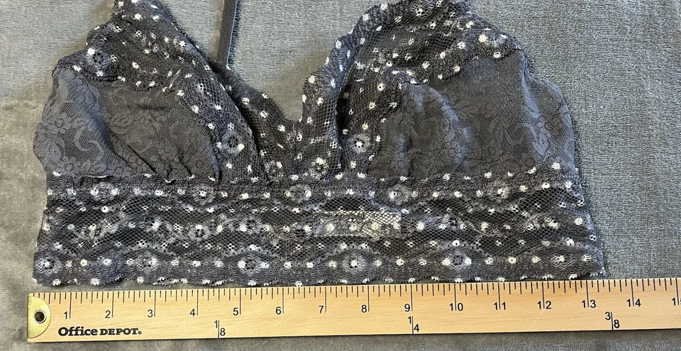 Sutiã b.tempt'd by Wacoal Floral Renda Beijo Bralette Tamanho Médio 910182 Cinza - Imagem 4 de 4