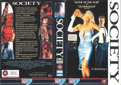 SOCIETY(1) / ORIGINAL UK VIDEO SLEEVE / MEDUSA VIDEO LABEL