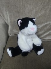 Animal Alley Black And White Cat Kitten Floppy Weighted 12" 2001