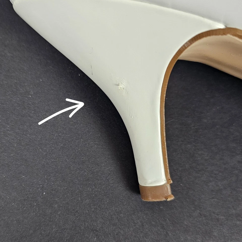 Dressy Office Workwear Business Casual Elegant Modern Chic White 3" Pumps US 9 - Image 2 of 4