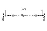 NEU - Bosch 1987482381 Seilzug, Feststellbremse FüR MERCEDES-BENZ