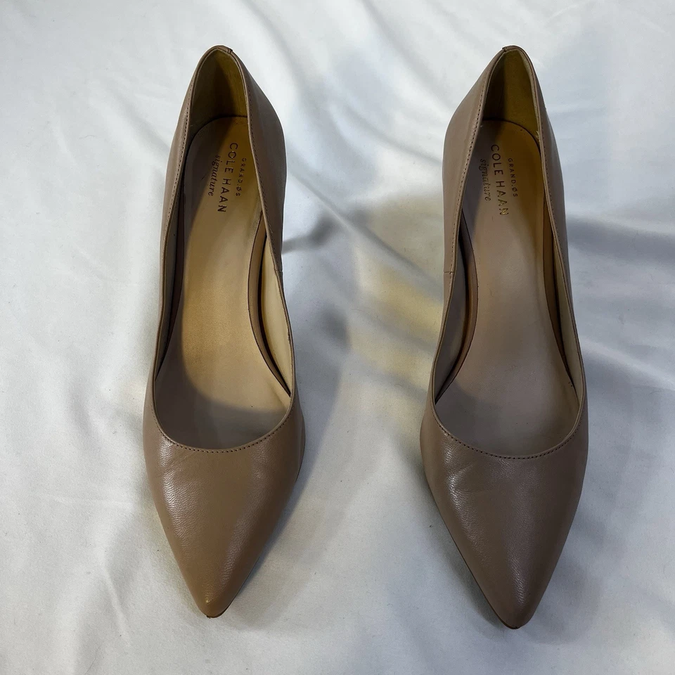 Zapatos de tacón alto Cole Haan para mujer talla 9 AA estrechos nude bronceado punta puntiaguda Foto 4 de 4